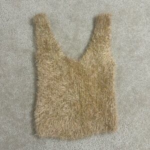 Fluffy Pink/Gold Tinsel Sweater Tank